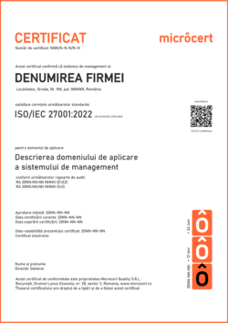 model certificat microcert SI