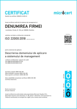 model certificat microcert 22000